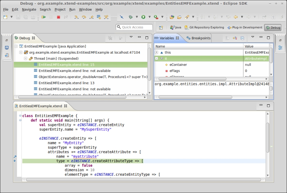 Debugging Xtend code