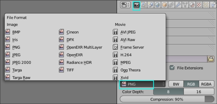 Supported image formats in Blender