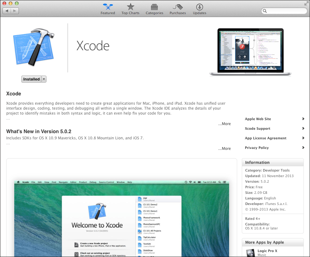 Downloading Xcode