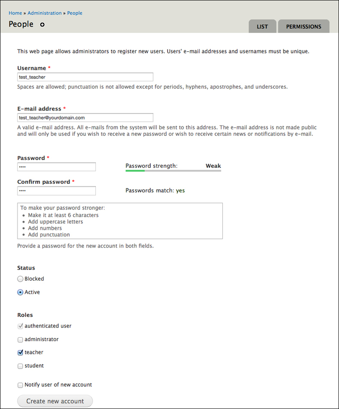 Adding new users