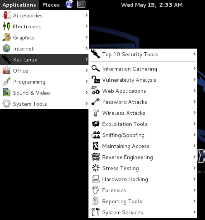 Kali toolset overview