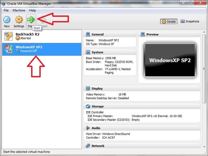 virtualbox windows xp