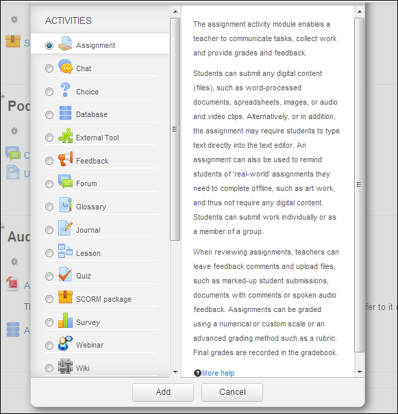 Setting up an assignment for file submission