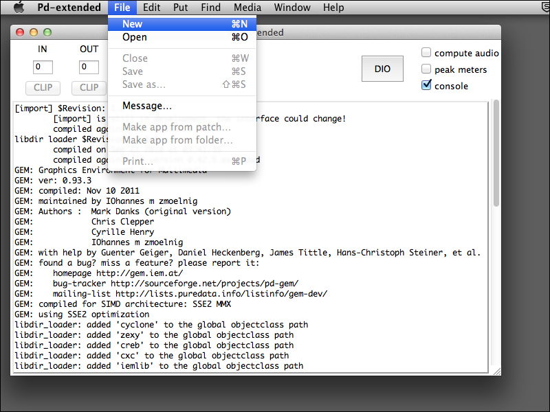 Creating the first program