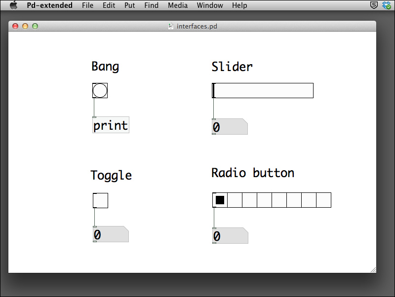 Using the graphical interface objects