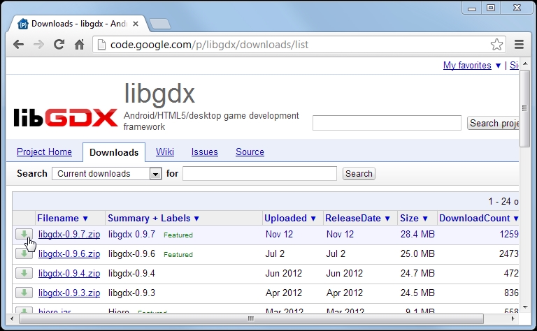 Downloading Libgdx