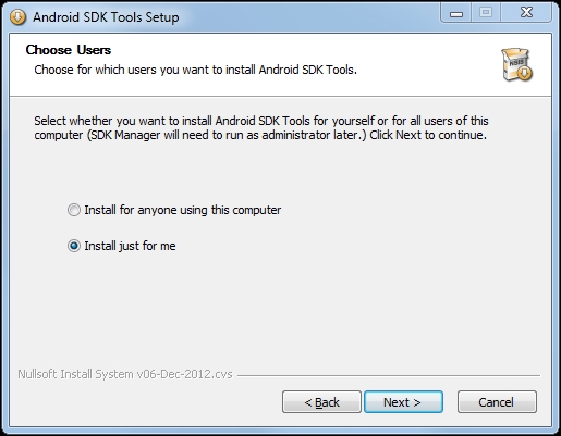 Installing Android SDK