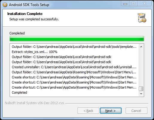 Installing Android SDK