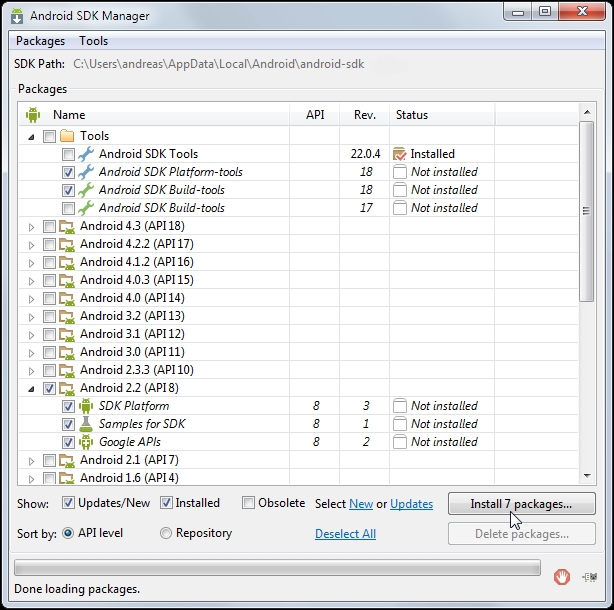 Installing Android SDK