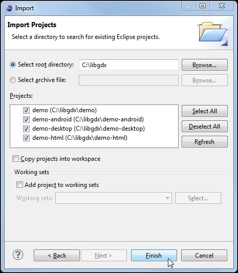 Creating a new application