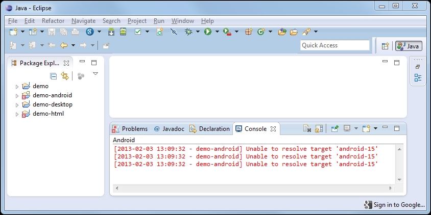 Creating a new application