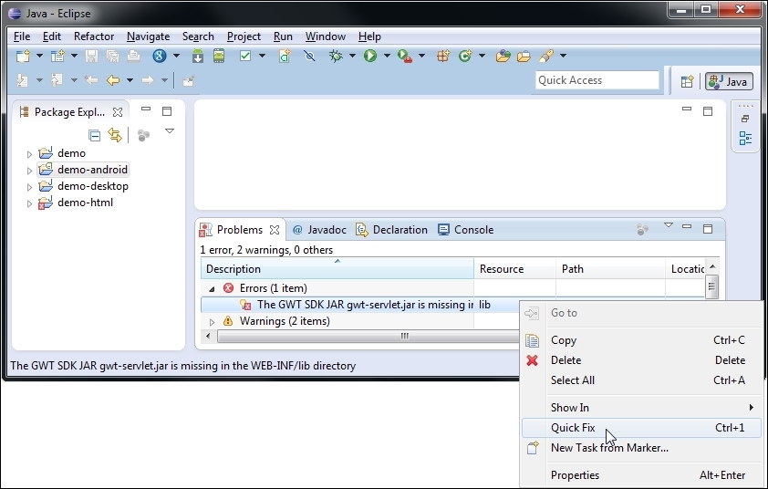 Creating a new application