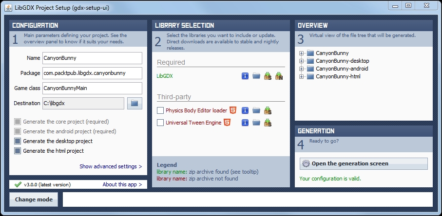 3. Configuring the Game | Learning Libgdx Game Development