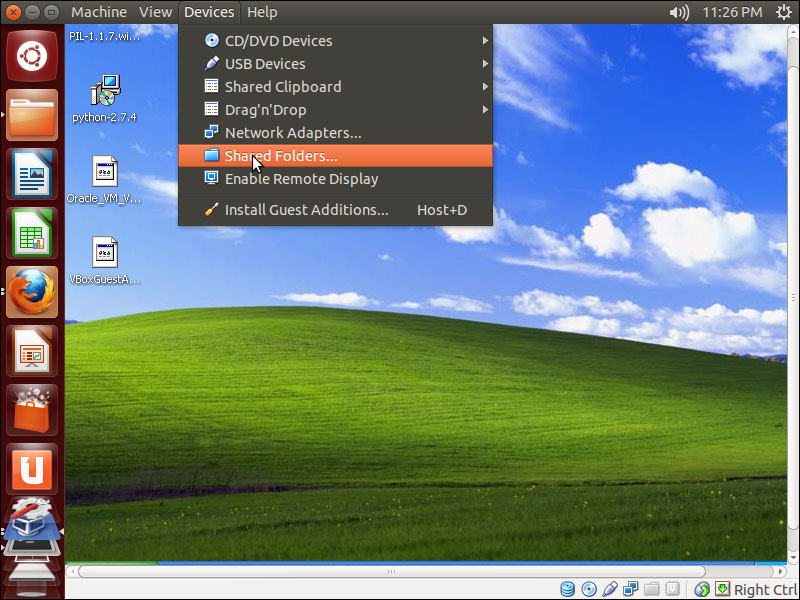 Setting up a shared folder between Host OS and Guest OS