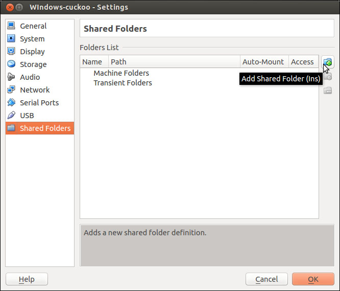 Setting up a shared folder between Host OS and Guest OS