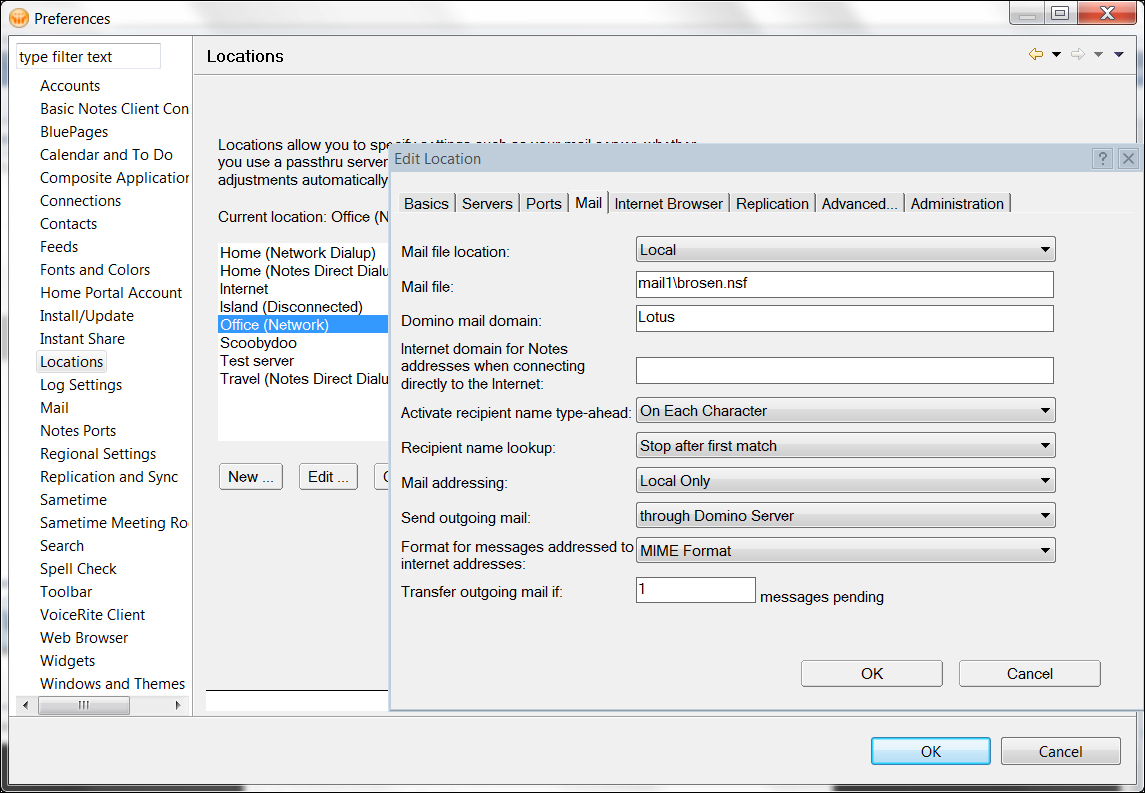 ibm lotus notes 8.5.3 client configuration