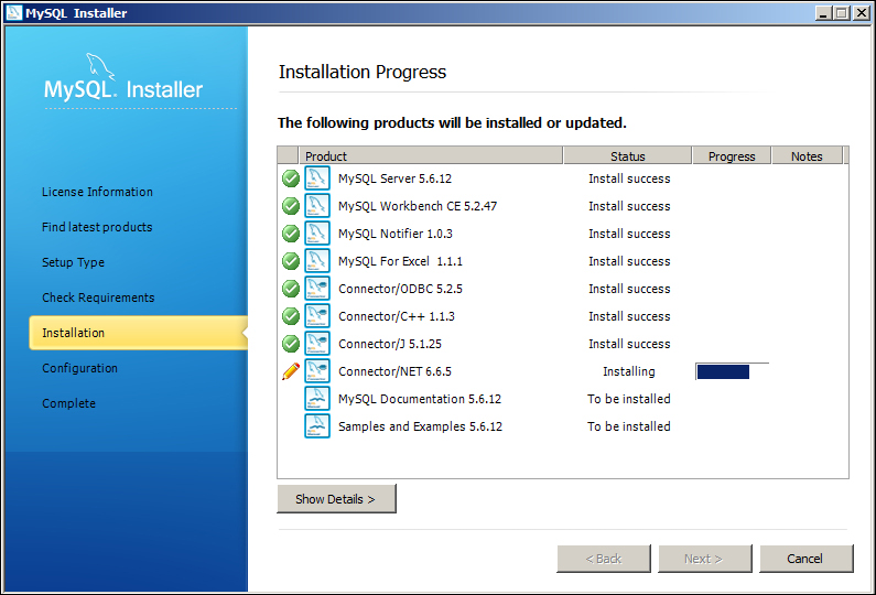 MySQL installation