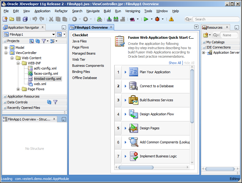 Creating the application