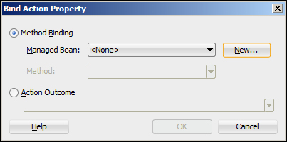 Adding a bean method to a button