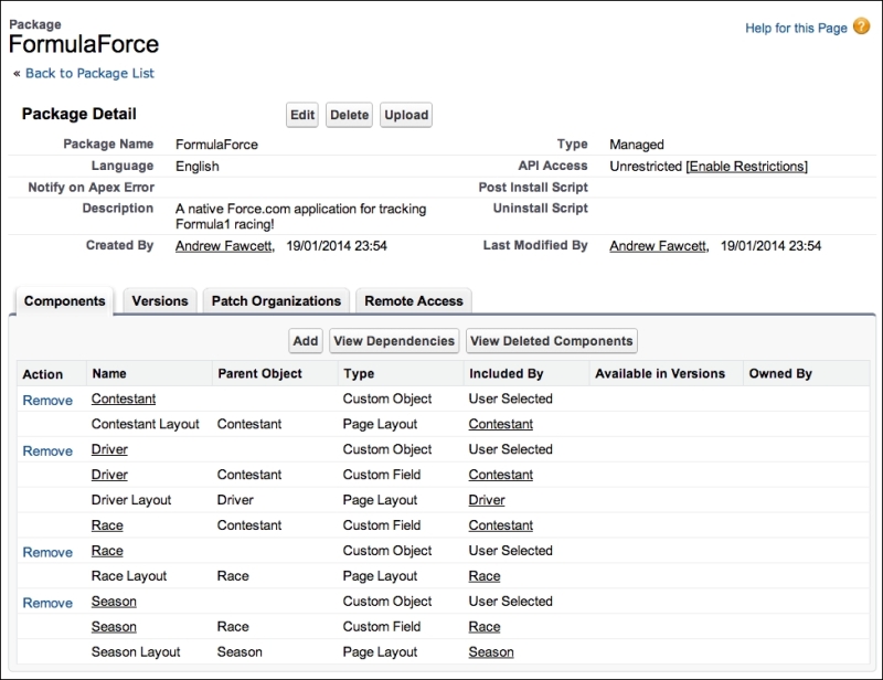 Adding components to the package