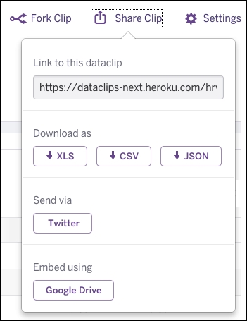 Sharing dataclips
