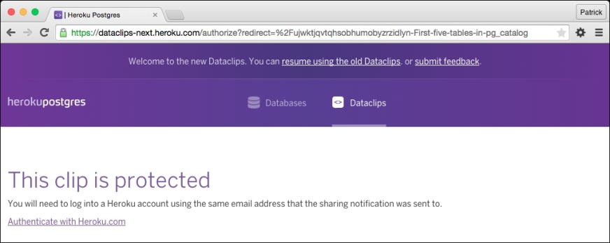 Dataclips security