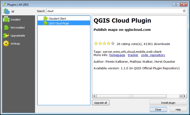 The QGIS Cloud plugin