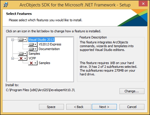 The system requirements of ArcObjects