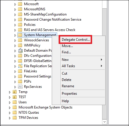 Creating the System Management container