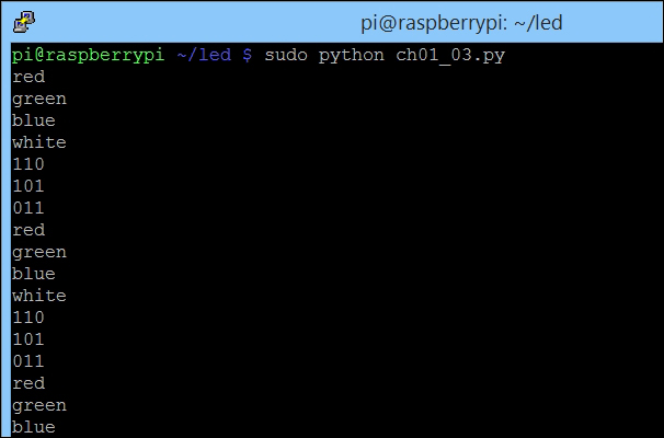 Changing color through an RGB LED