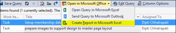 Creating Excel reports using a flat query list