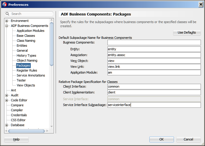 Setting JDeveloper preferences