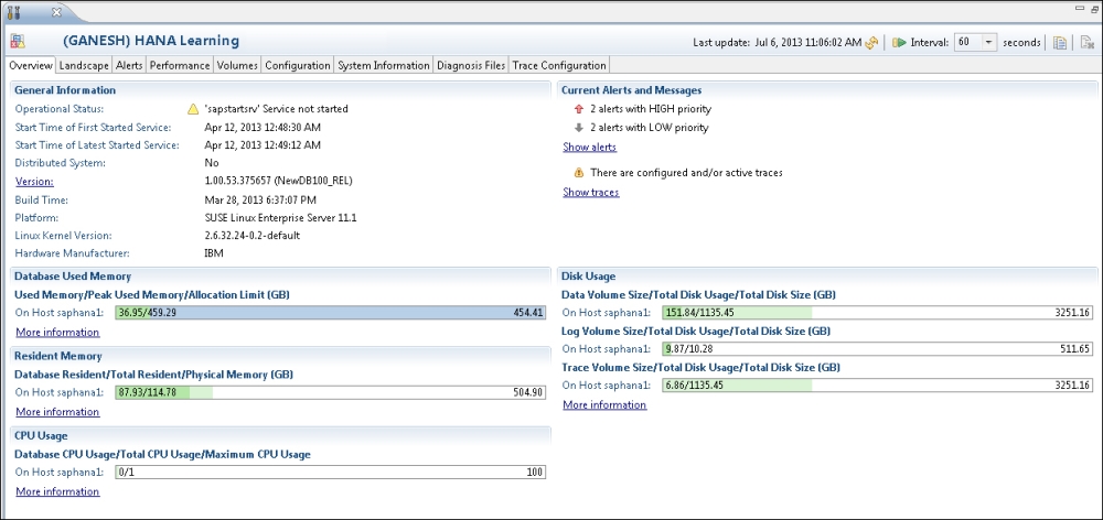 Administering SAP HANA – the Administration Console perspective | SAP HANA  Cookbook