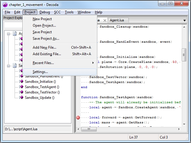 Setting up a new Decoda project
