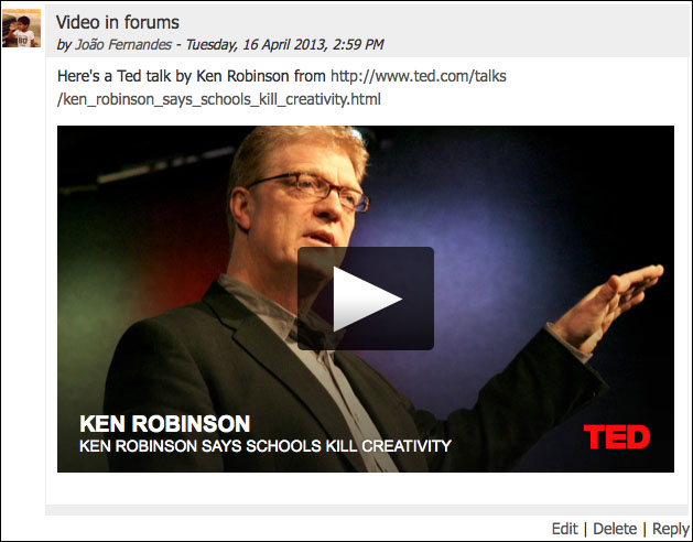 Task 3 &ndash; adding videos to forums