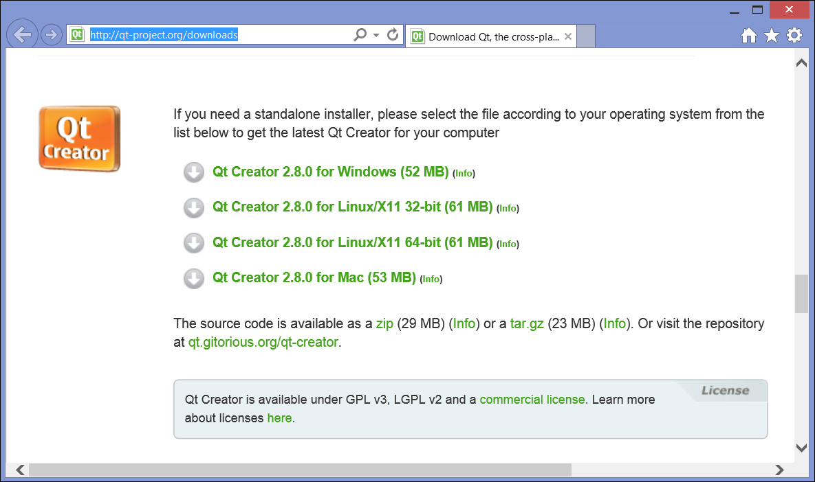 Downloading Qt Creator - Application Development with Qt Creator Downloading Qt Creator Downloading Qt Creator - Application Development with Qt Creator Downloading Qt Creator