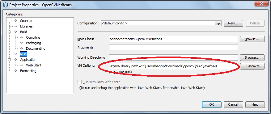 The NetBeans configuration