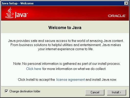 Installing Java on Windows Server 2008 R2 SP1