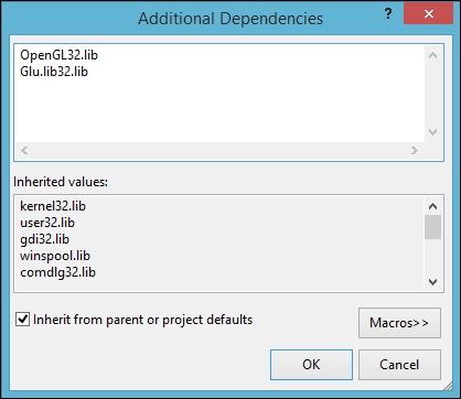 Linking to the OpenGL library