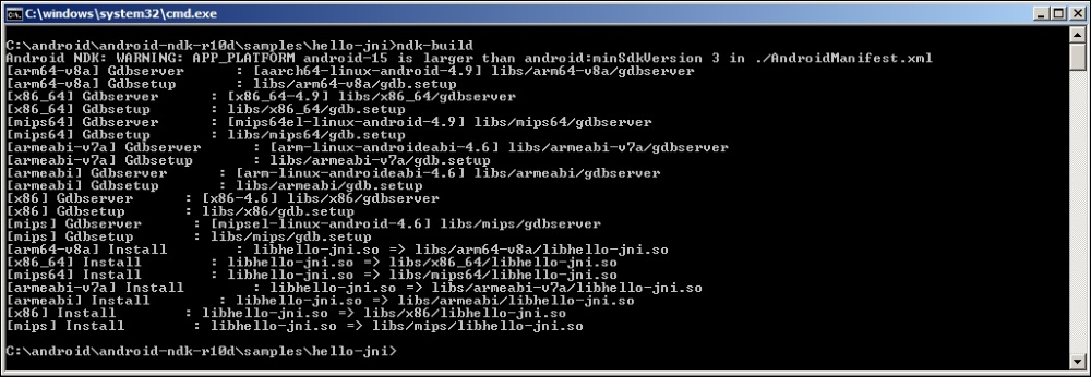 Installing and configuring Android NDK