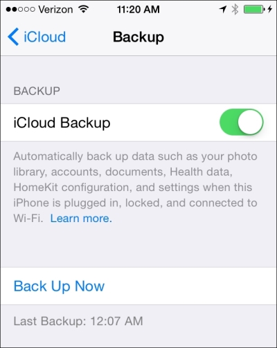 iCloud backups