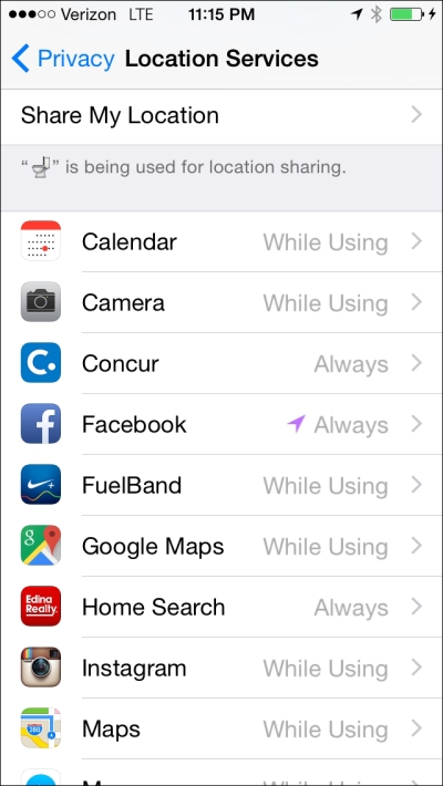 Configuring privacy settings