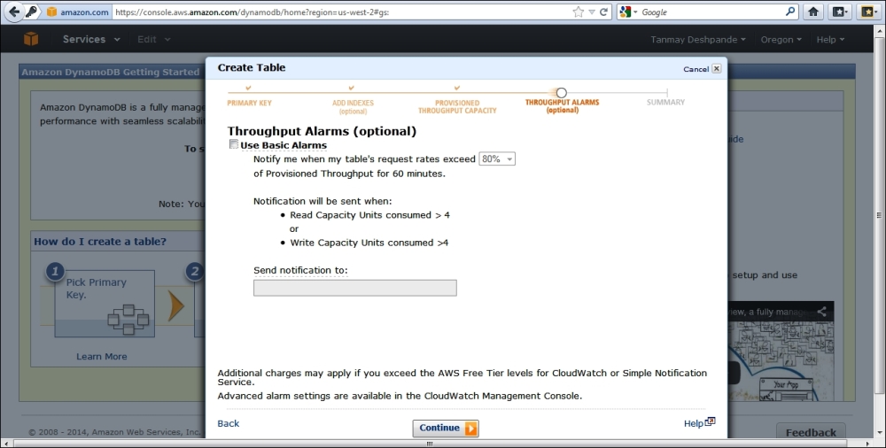 Creating a DynamoDB table using the AWS management console