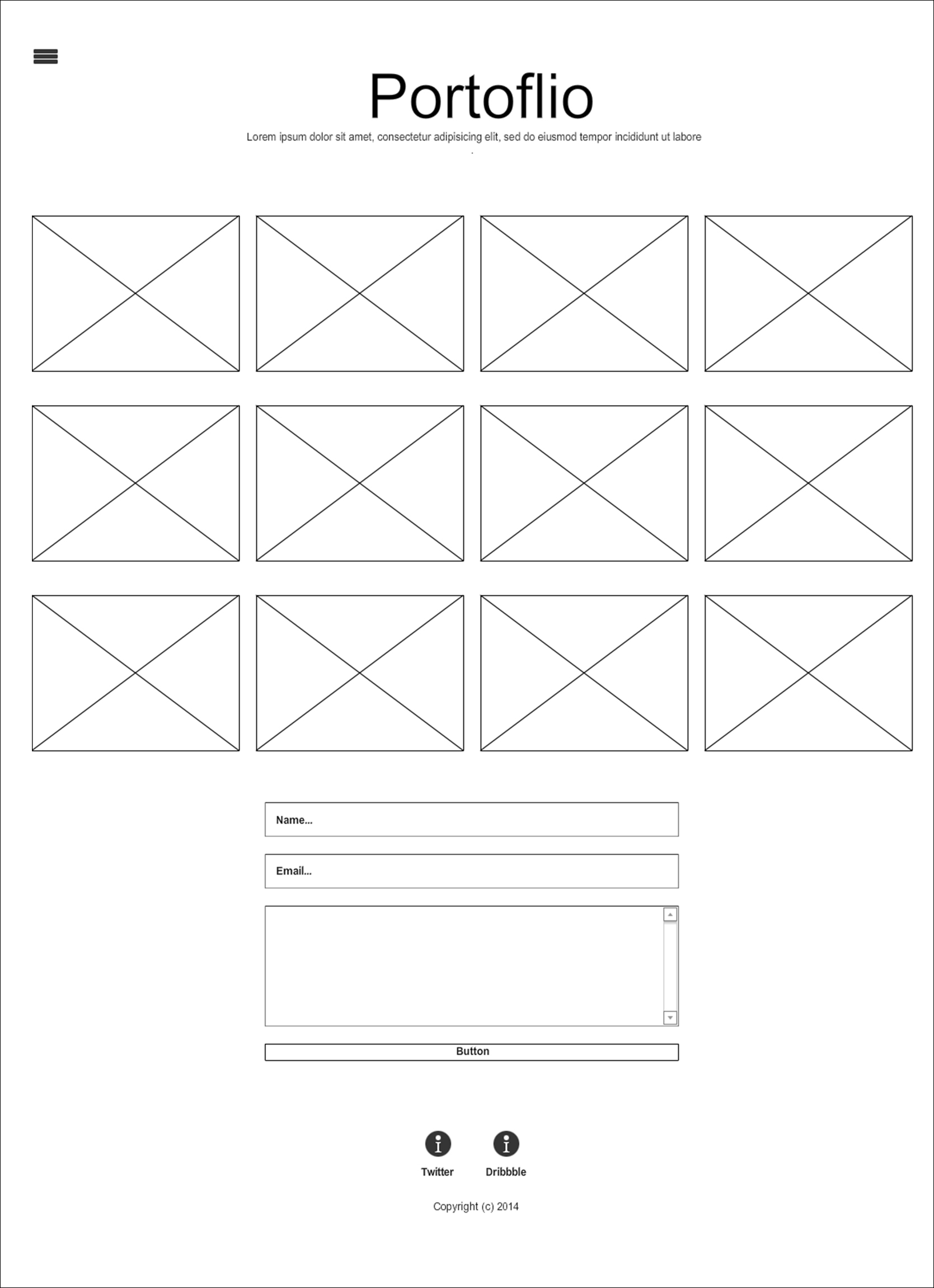 Examining the portfolio website layout