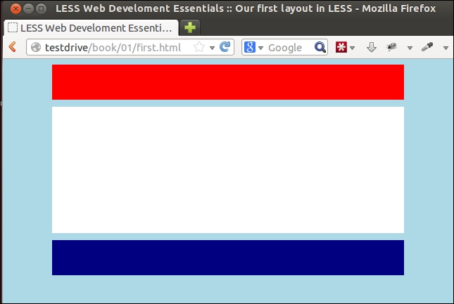Your first layout in Less
