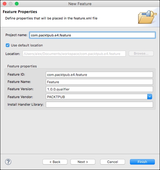Time for action – creating a feature