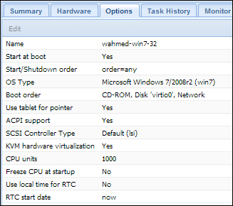 The Options tab