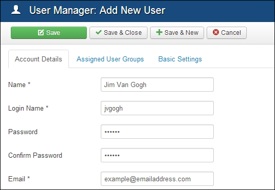 Time for action – adding a user with frontend authoring permissions