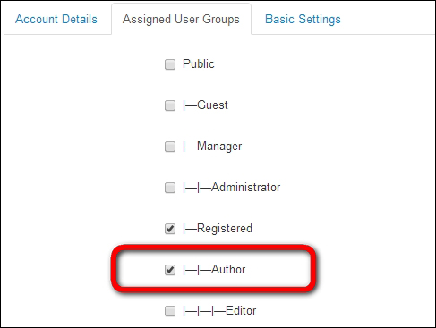 Time for action – adding a user with frontend authoring permissions