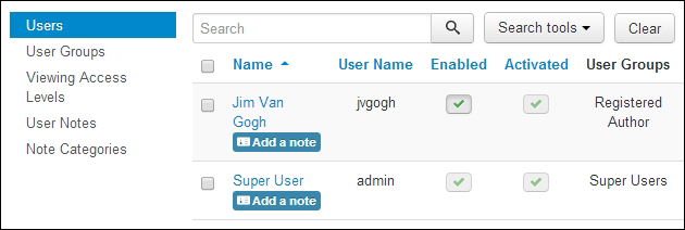 Time for action – adding a user with frontend authoring permissions